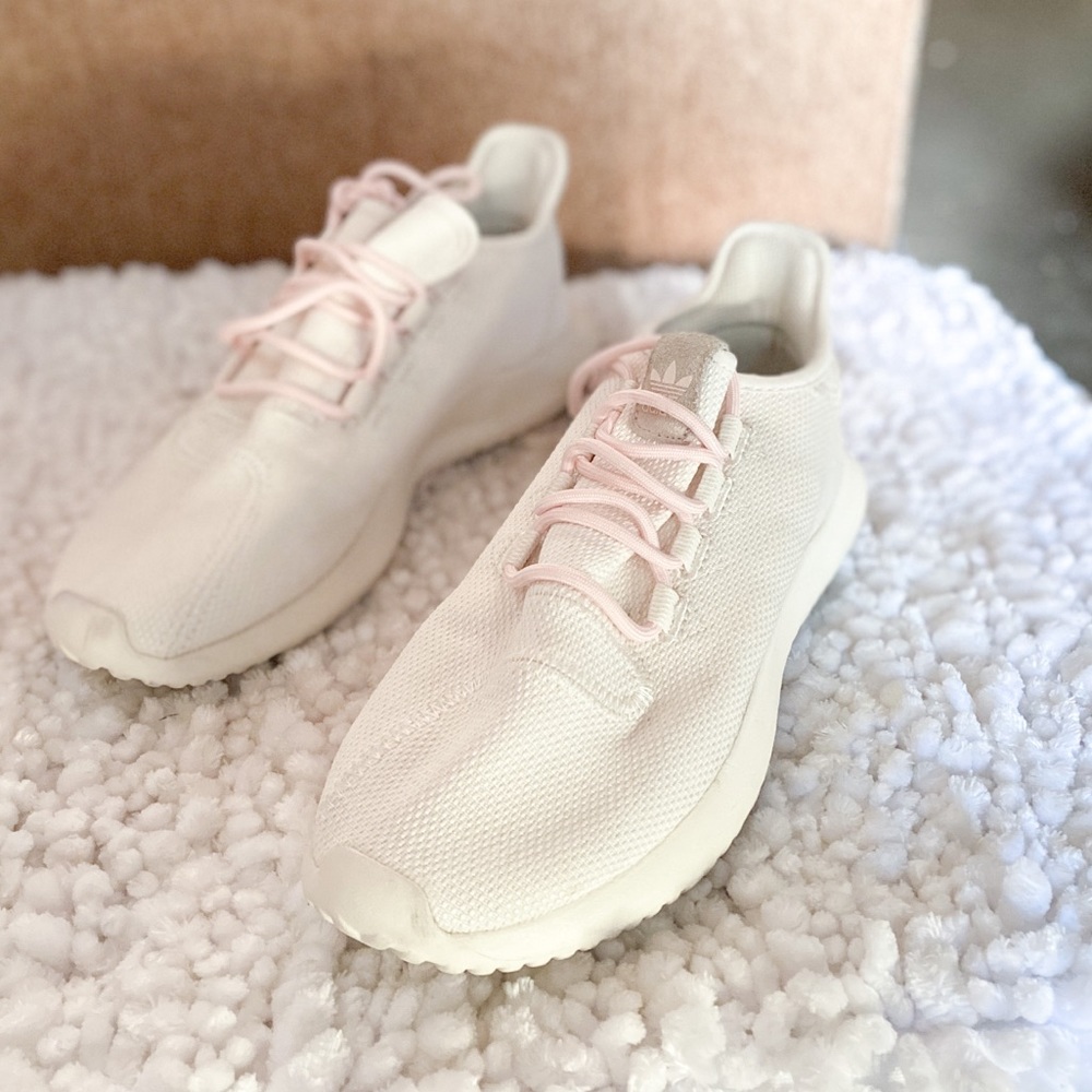 like new Adidas Tubulars in rare white / pink